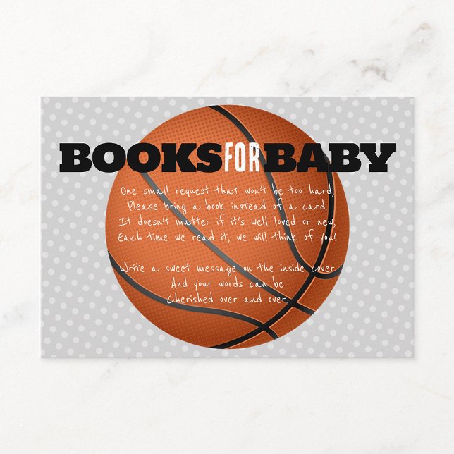Basketballbücher für die Baby-Einladungs-Karte Begleitkarte (Basketball Books for Baby Inserts)
