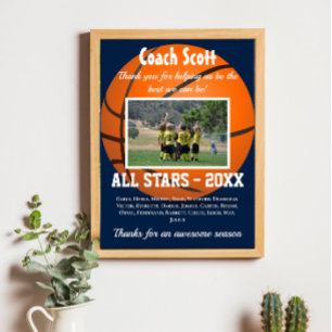 Basketballcoach mit Foto Poster