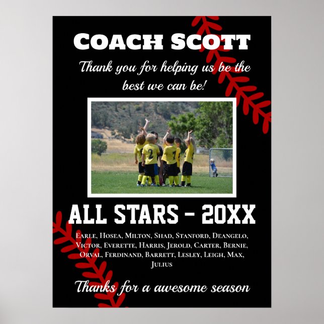 Basketballcoach mit Foto Poster (Vorne)