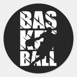 Basketballdesign für Basketballspieler und -korb Runder Aufkleber