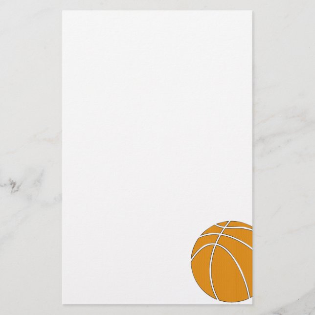 Basketballdesign in traditionellem Orange und Grau Briefpapier (Vorderseite)
