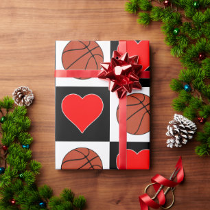 Basketbälle u. Herz-schwarz u. Geschenkpapier