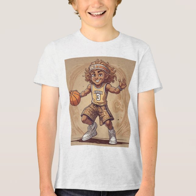 BasketBaller Tri-Blend Shirt (Vorderseite)