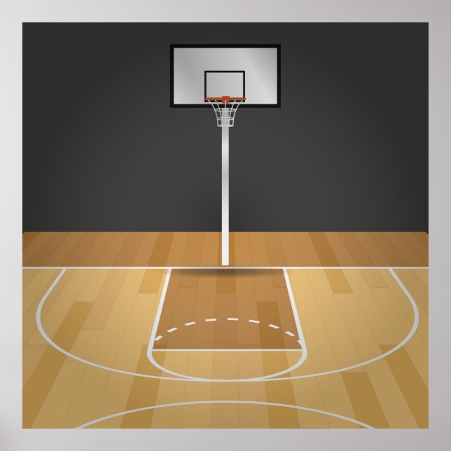 Basketballfeld-Darstellung Poster (Vorne)