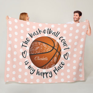 Basketballfeld-Happy-Platz für boho Blume Fleecedecke
