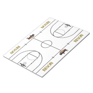 Basketballfeld-Layout-Coaching Notizblock