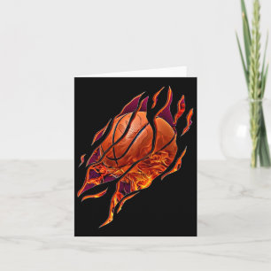 Basketballfeuer und Kratzer Ball Player Sport B Karte