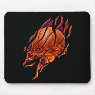Basketballfeuer und Scratches Ball Player Sport B Mousepad