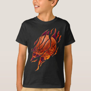 Basketballfeuer und Scratches Ball Player Sport B T-Shirt