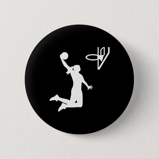 Basketballfrau Button (Vorderseite)