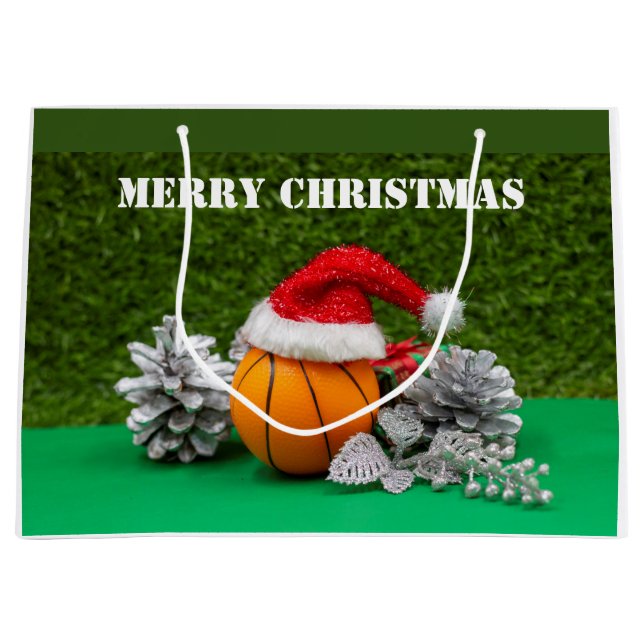 Basketballgeschenk-Tasche Frohe Weihnachten Große Geschenktüte (Vorderseite)