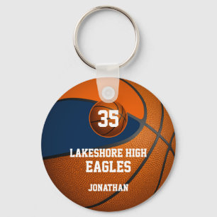 Basketballgeschenke für Blauorange Schlüsselanhänger