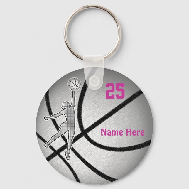 Basketballgeschenke für Girlteam PERSONALISIERT Schlüsselanhänger (Vorderseite)