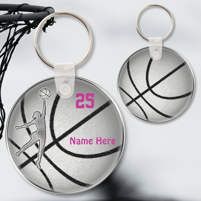 Basketballgeschenke für Girlteam PERSONALISIERT Schlüsselanhänger (Personalized Basketball Gifts for Girls. Cheap basketball gifts. Basketball party favors, keychains.)