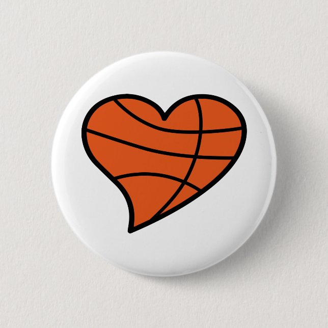Basketballherz Button (Vorderseite)