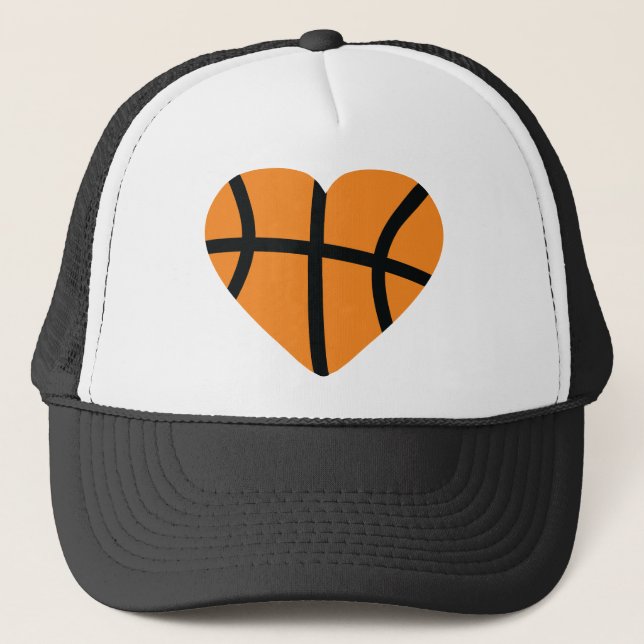 Basketballherz Truckerkappe (Vorderseite)