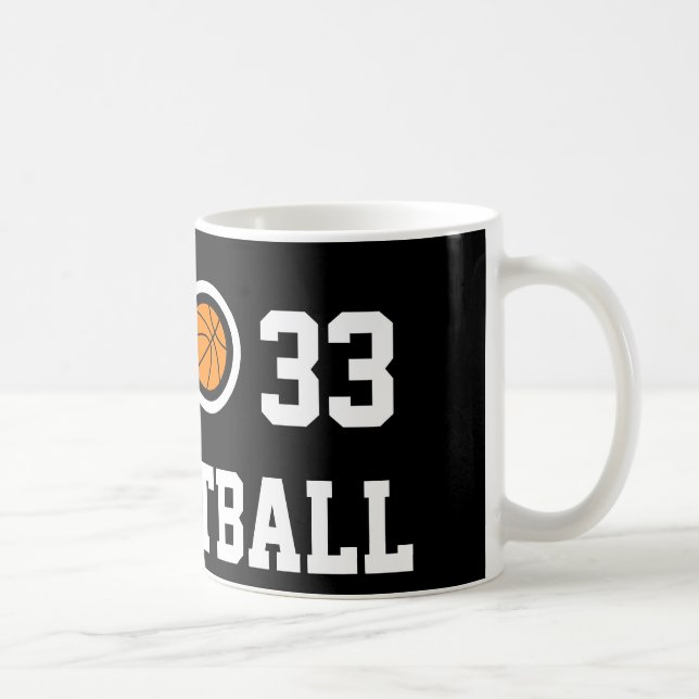 Basketballkaffee-Tasse | Personalizable der Nr. 33 Tasse (Rechts)