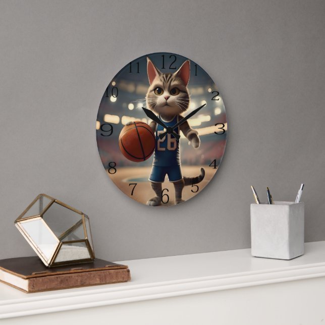 Basketballkatze, Große Wanduhr (Büro)