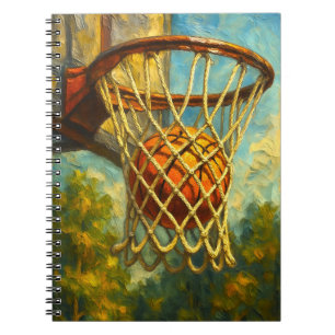 Basketballkorb Impressionist Kunst Notizbuch Spo Notizblock