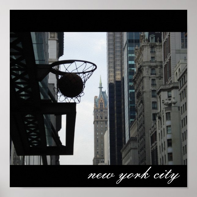 Basketballkorb in New York City. Poster (Vorne)