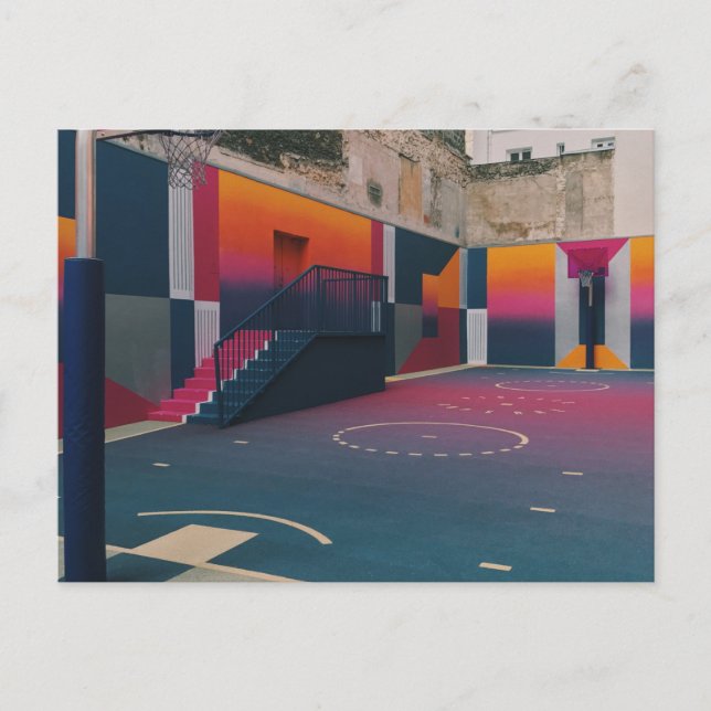 Basketballkorb Postkarte (Vorderseite)
