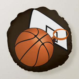 Basketballkorb und Ballsportarten Rundes Kissen