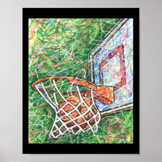 Basketballkorb und Netz Poster