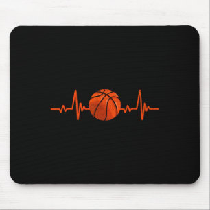 Basketballliebhaber Herzschlag Vintage Retro Baske Mousepad