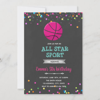 Basketballmädchen Einladung zum Geburtstag
