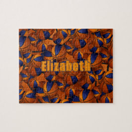 Basketballmädchen in blauen Orangen - Mannschaftsf Puzzle