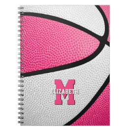 Basketballmädchen mit Monogramm Notizblock