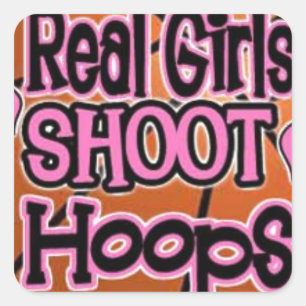 Basketballmädchen Quadratischer Aufkleber