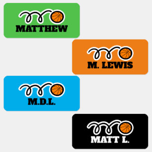 Basketballmarken für individuelle Name Kinderetiketten