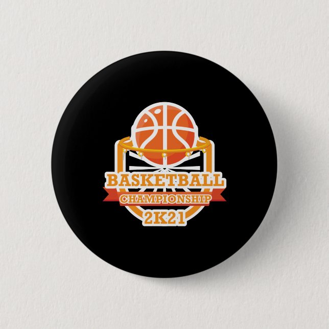 Basketballmeisterschaft Vintag Button (Vorderseite)