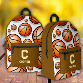 Basketballmuster braun bedruckter rucksack