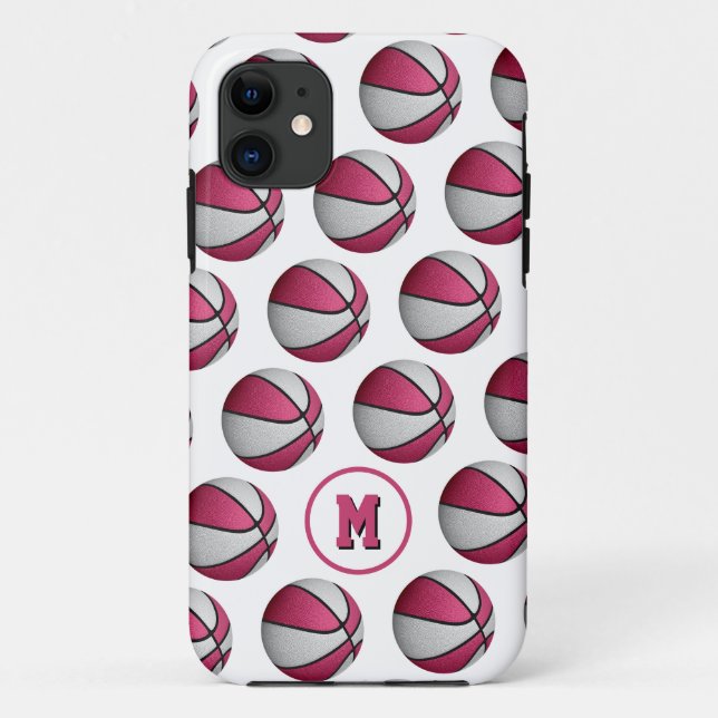 Basketballmuster mit Monogramm Case-Mate iPhone Hülle (Rückseite)