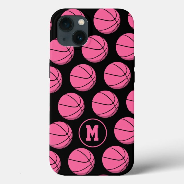 Basketballmuster mit Monogramm Case-Mate iPhone Hülle (Rückseite)