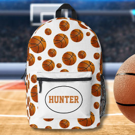 Basketballmuster mit Namen Bedruckter Rucksack