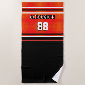 Basketballname und Jersey Number Beach Handtuch