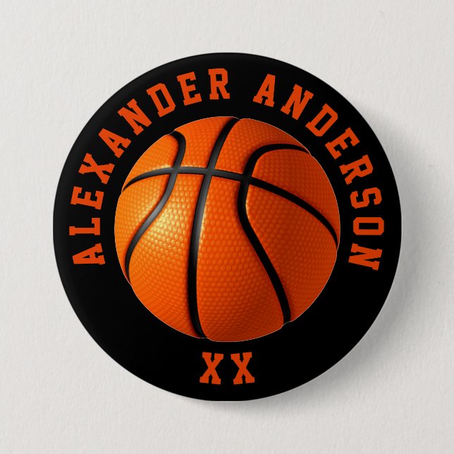 Basketballname und Jersey Personalize Button (Vorderseite)