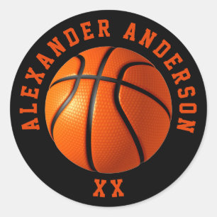 Basketballname und Jersey Personalize Runder Aufkleber