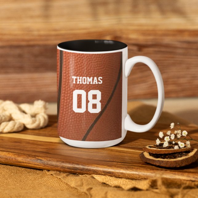 Basketballname und -nummer Personalisiert Zweifarbige Tasse (Von Creator hochgeladen)