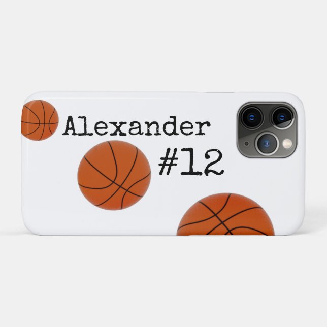 Basketballname und -nummer Weißer Hintergrund Case-Mate iPhone Hülle (Rückseite (Horizontal))
