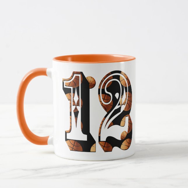 Basketballnummer 12 Picture-Logo, Tasse (Links)