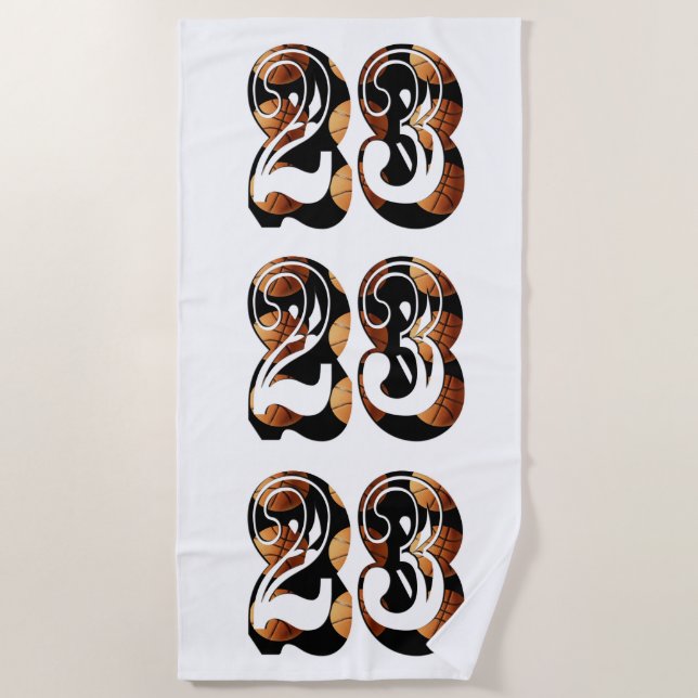 Basketballnummer 23 aus Basketbällen, Strandtuch (Vorderseite)