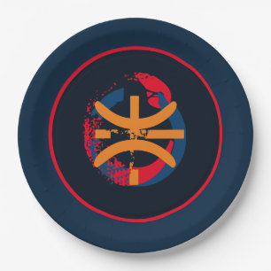 Basketballpapier-Teller in tiefblauem Blau Pappteller