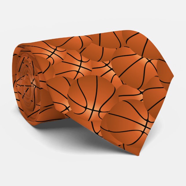 Basketballs Print Necktie Krawatte (Gerollt)