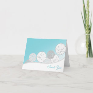 Basketballs Silver and Blue Vielen Dank Dankeskarte