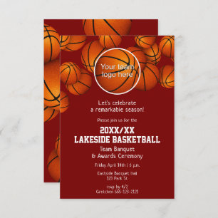Basketballsaison Ende der Saison JE Farbe Einladung