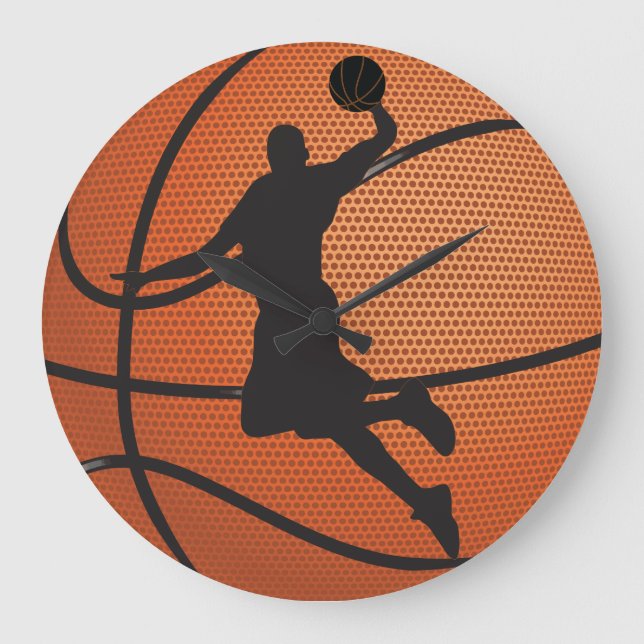 Basketballschläger Große Wanduhr (Vorderseite)